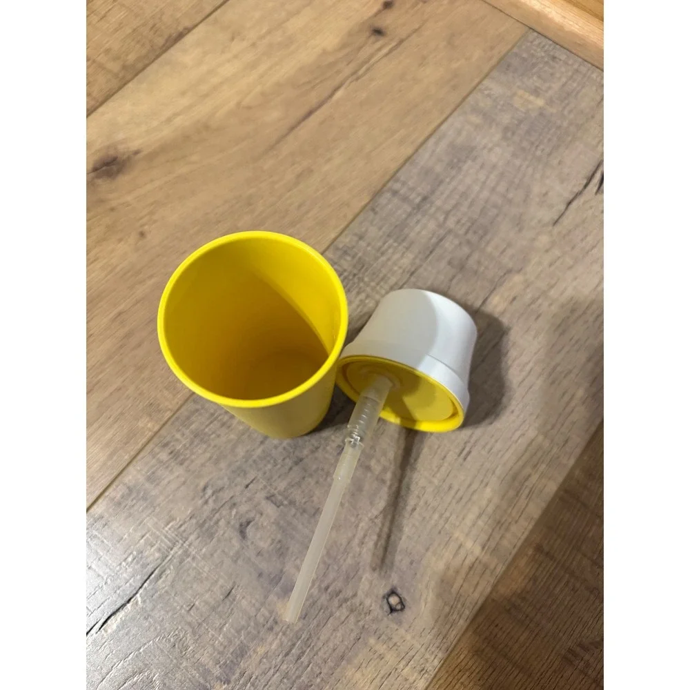 Vintage Tupperware Mustard Dispenser Harvest Yellow Pump 1329-11 Made in USA
